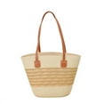 thumbnail image 3 of Woven Straw Shoulder Bag Handwoven Beach Tote Purse Lightweight Raffia Summer Daily Use Elegant Woven Design, 3 of 3