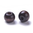 thumbnail image 2 of 1000gs Dyed Natural Wood Beads Round Lead Free Coconut Brown 8x7mm Hole: 3mm about 6000pcs/1000g, 2 of 2