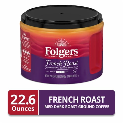 2X-Folgers French Roast Medium Dark Ground Coffee - 22.6 oz