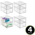 thumbnail image 2 of mDesign Stackable Plastic Storage Bath Bin  - 2 Pull-Out Drawers, 4 Pack, Clear, 2 of 8