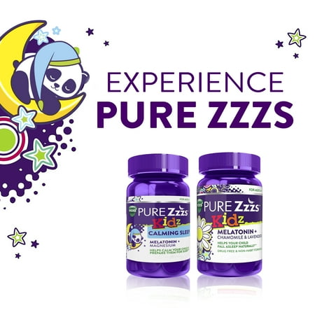 Vicks ZzzQuil Pure Zzzs Sleep Aid Kids Melatonin Gummies, Melatonin 0.5mg + Magnesium, 42 Count
