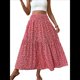 thumbnail image 1 of Falda Midi de Cintura Alta Elástica para Mujer, Informal, de Verano, , con Volantes, Estampado Floral, Corte A. Cártamo L, 1 of 8
