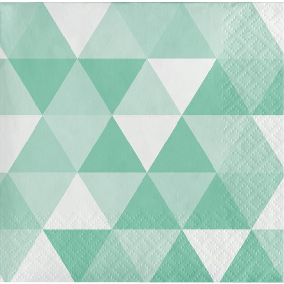 Fresh Mint Green Fractal Beverage Napkins, 16 pk