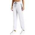 thumbnail image 5 of Arlun,Sweatpants for Women Oversized Stretchy High Waisted Drawstring Lightweight Comfy Baggy Pants Zipper Pockets Foot Binding Elastic Sports Trousers White3 XXXXL, 5 of 6