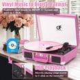thumbnail image 4 of Tocadiscos Bluetooth de vinilo DANFI Audio Pink con altavoz dual, 4 of 7