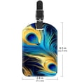 thumbnail image 6 of Square 2Pack PU Leather Peacock Feather Cruise Luggage Tag with Privacy Cover and Name ID Tag for Travel Handbags Backpacks Luggage Tags, 6 of 6
