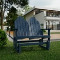 thumbnail image 3 of Wildridge Classic Adirondack Glider, Patriot Blue - Outdoor Weather Resistant Recycled HDPE Glider for Porch, Patio, Deck, 3 of 4