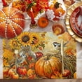 thumbnail image 2 of Fall Placemats Set of 4 Watercolor Bird Pumpkin Place Mats Thanksgiving Placemat Sunflower Maple Leaves Table Mats for Dining Kitchen Table Holiday Dinner Party Home Fall Decorations 13x19 Inch, 2 of 8