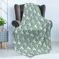 thumbnail image 4 of Angel Soft Flannel Fleece Throw Blanket, Christmas Angels Silhouettes on Striped Background Noel Yule Theme, Cozy Plush for Indoor and Outdoor Use, 70" x 90", Pale Almond Green White, by Ambesonne, 4 of 5