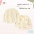 thumbnail image 6 of GYRATEDREAM Toddler Girls Crewneck Cardigan Long Sleeve Children Button Cotton Sweater Uniform Sweaters for 3-4Y Yellow, 6 of 10