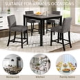 thumbnail image 3 of Kitchen Sets, 5-Piece Counter Height Table Set with 4 Chairs, Counter Height Table Set for 4 with Chairs, Wooden Counter Height Table Set for Kitchen, Dining Room, Light Grey & Black Two Tone, 3 of 10