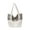 White, variant on Women's Large Capacity PU Tote Bag Studded Shoulder Bag Hobo Handbag with Metal Zipper, White