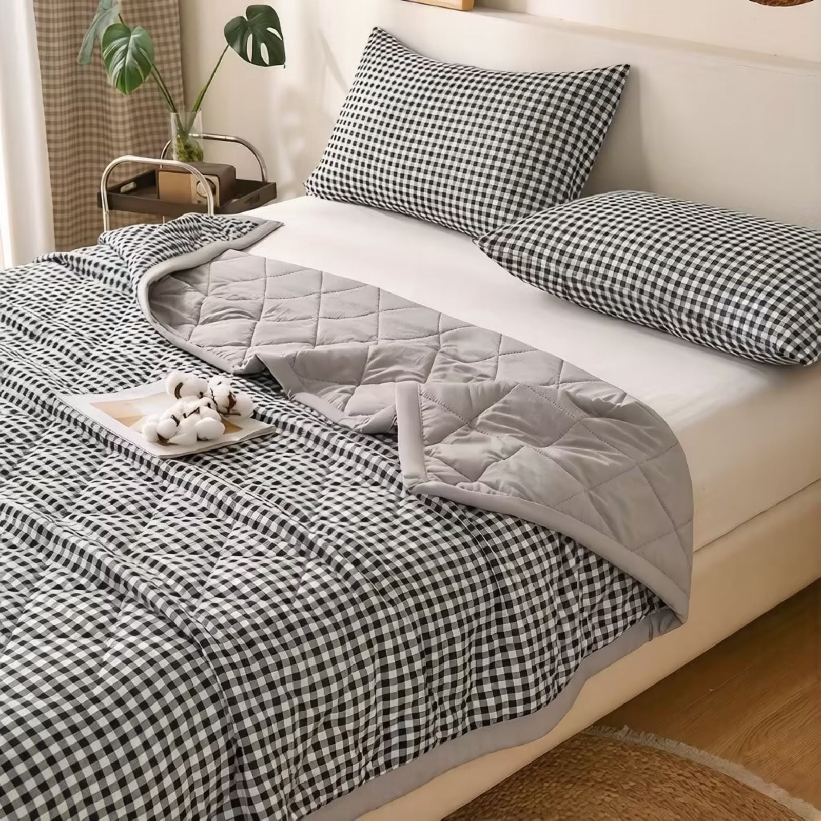InsCrazy Cooling Comforter Air Conditioning Quilt Washed Cotton Soft Refrigerated Feel For Naked Sleeping Summer Comforter