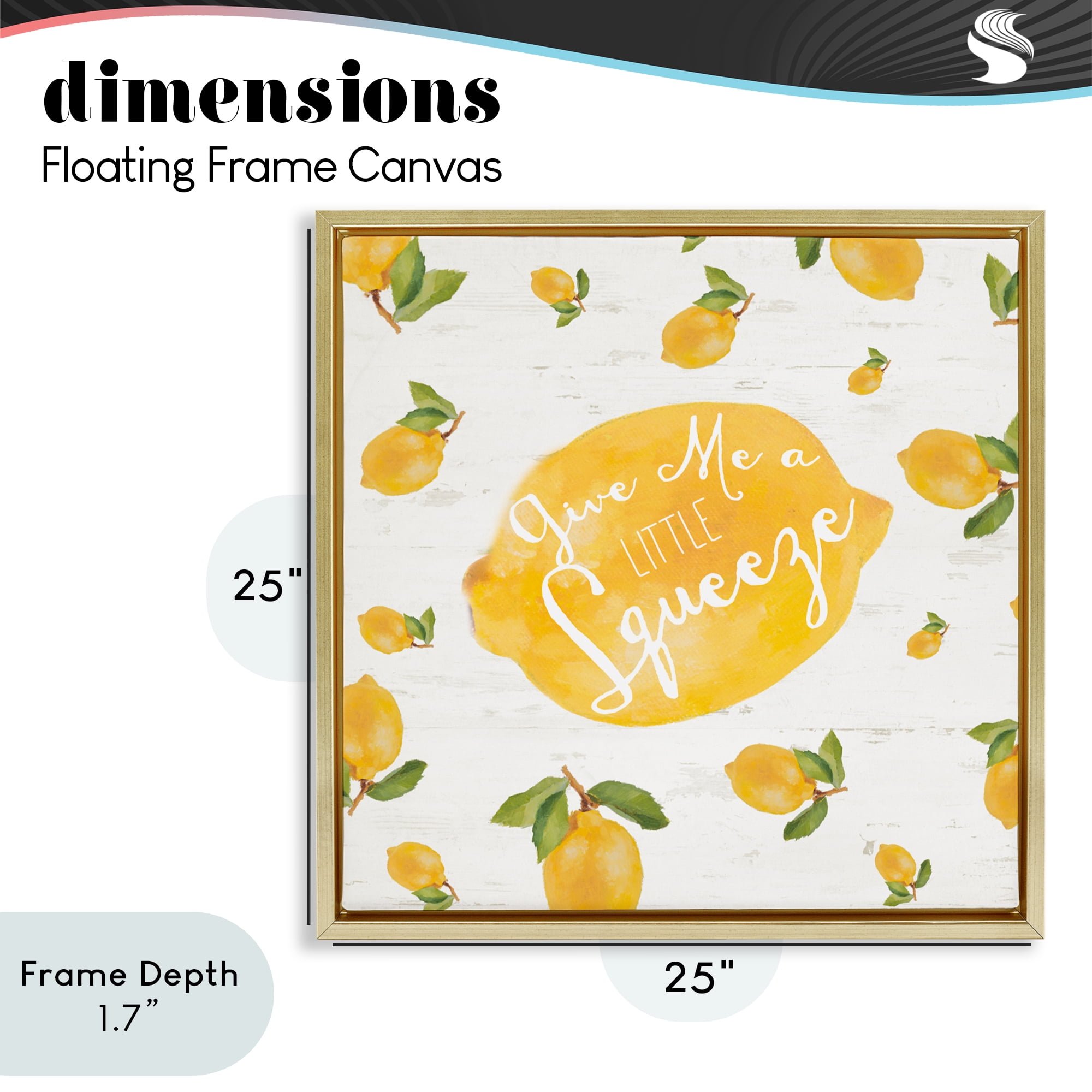 Stupell Industries Give Me A Squeeze Gold Framed Floater Canvas Wall Art, design by Lanie Loreth