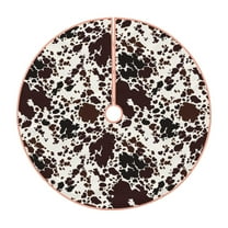 Rateoe Cow Skin Pattern Christmas Tree Skirt with Ties , Christmas Tree Decorations, Farmhouse Christmas Decor Xmas Holiday Decorations-