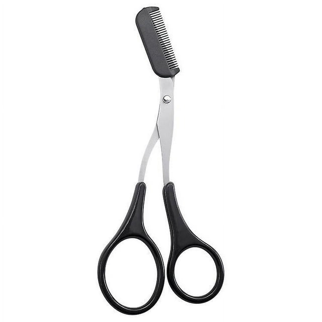 ZHAOCHENG 1 Tijeras de cejas negras con peine, recortador de cejas, peine para pestañas, peine para cejas, herramientas de belleza para cejas pequeñas para hombres y mujeres Bienvenido a nuestra tiend