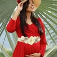 thumbnail image 4 of BESTYASH 2Pcs Handmade Floral Maternity Sash Belt with Rhinestone Accents for Pregnancy Photo Props, 4 of 8
