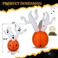 thumbnail image 6 of imerelez 5.9 FT Halloween Inflatable Pumpkin Ghost Outdoor Decorations, Scary Blow up Yard Decor with Built-in LED Lights for Holiday Party Yard Lawn Garden Decor Indoor Outdoor, 6 of 8
