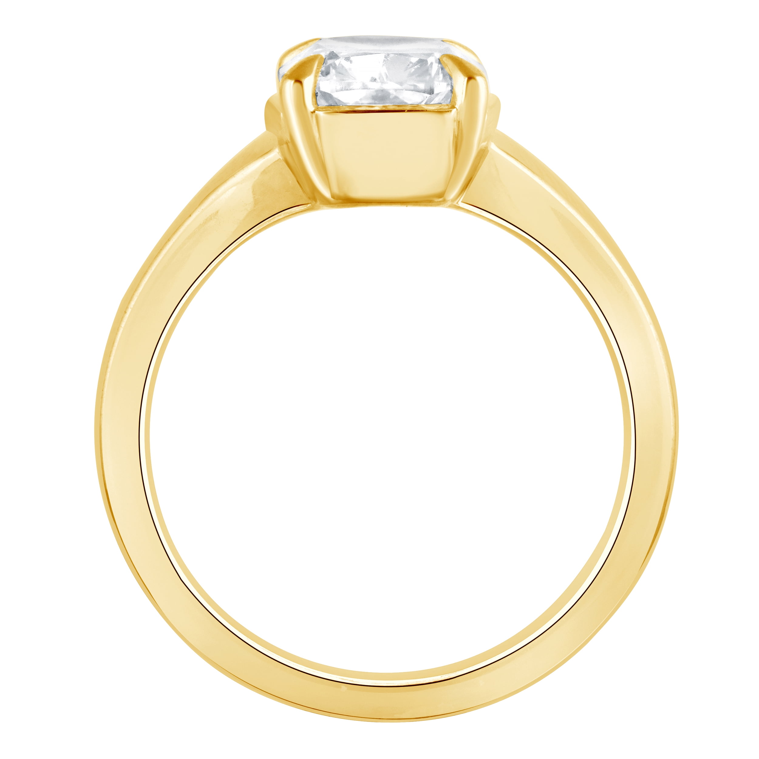 Brilliance Fine Jewelry Women's 3 Ct. Elongated Cushion Cut Lab Grown Diamond Ring in Gold Vermeil