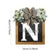 thumbnail image 3 of Señal De Bienvenida De Guirnalda Placa decorativa para puerta con 26 letras, adornos de madera para jardín, letrero de bienvenida para puerta (N), 3 of 6