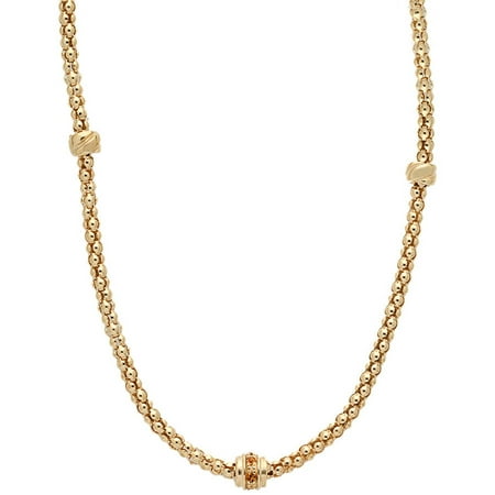 Pori Jewelers CZ Sterling Silver Gold-Plated Necklace