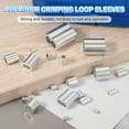 thumbnail image 4 of 50Pcs 1/32" Manguito de bucle de crimpado de aluminio para cuerdas de alambre y cable, redondo, 4 of 6