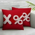 thumbnail image 3 of GOSMITH  Valentine's Day Throw Pillow Covers , Red Heart XOXO Striped Hello Valentine Hugs &amp; Kisses Decorative Pillowcases for Home Sofa Couch Cushion Decoration G414-18, 3 of 5