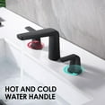 thumbnail image 3 of 8 inch 2 Handles Widespread Bathroom Faucet 3 Holes with Pop up Drain Assembly and Water Supply Lines (Black), 3 of 6