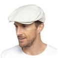 thumbnail image 2 of Mens Linen Flat Cap in Cream & Denim, 2 of 2