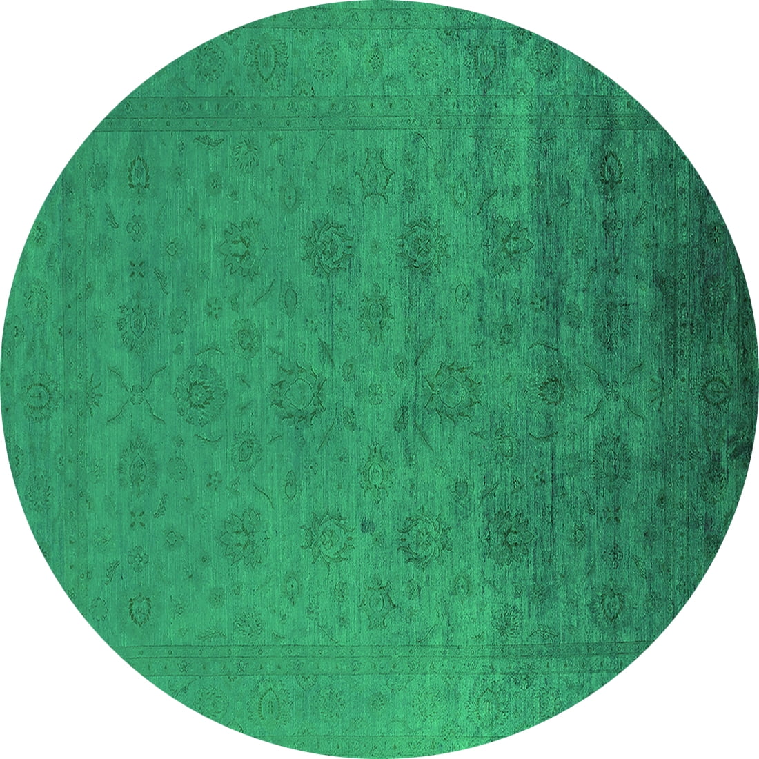Ahgly Company Indoor Round Persian Green Bohemian Area Rugs, 6' Round