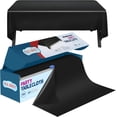thumbnail image 3 of Clearly Elegant Black Disposable Plastic Table Cover with Self-Cutter, 52” X 100 Ft, 3 of 8