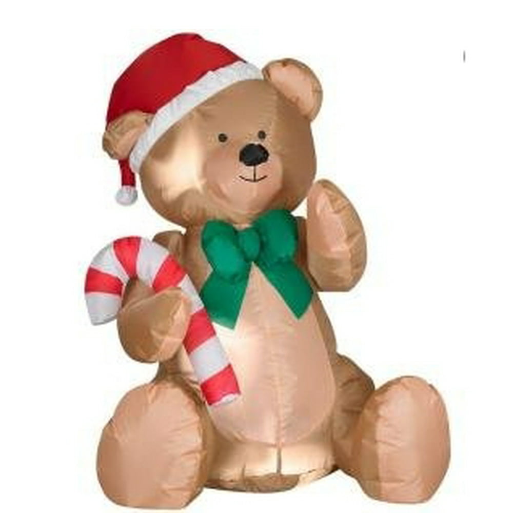 HOLIDAY ACCENTS 4FT HIGH TEDDY BEAR CHRISTMAS INFLATABLE