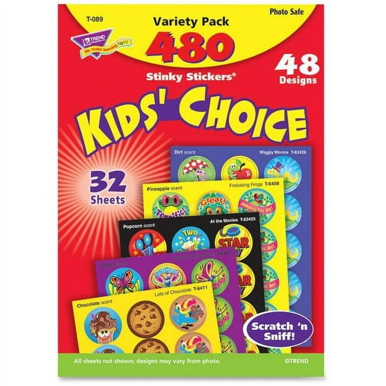 Stinky Stickers Variety Pack, General Variety, Assorted Colors, 480/Pack Stinky Stickers Variety Pack, General Variety, Assorted Colors, 480/Pack