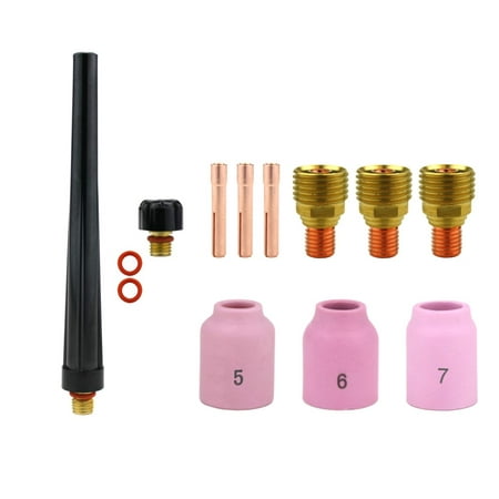 

Consumables Kit for 9-20-25 Series TIG Torches with Gas Lens Set-Up - Sizes: 1/16 3/32 and 1/8 (Model: AK-4-GL)