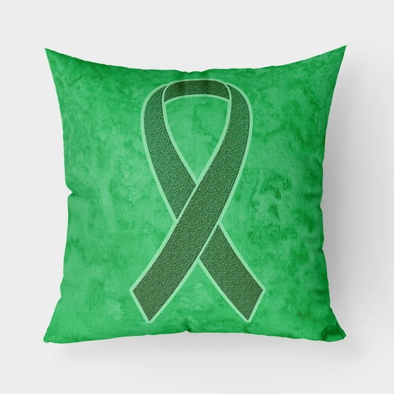 Carolines Treasures AN1220PW1818 Kelly Green Ribbon for Kidney Cancer Awareness Canvas Fabric Decorative Pillow 18H
