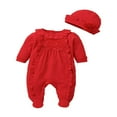 thumbnail image 1 of OUSITAID Newborn Baby Girl Clothes Lace Romper Jumpsuit Hat Spring Rompers Outfit, 1 of 6