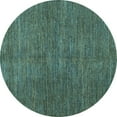 thumbnail image 1 of Ahgly Company Indoor Round Abstract Light Blue Modern Area Rugs, 3' Round, 1 of 4