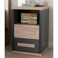 thumbnail image 2 of Baxton Studio Pandora 2 Drawer Nightstand in Gray and Oak Brown, 2 of 10