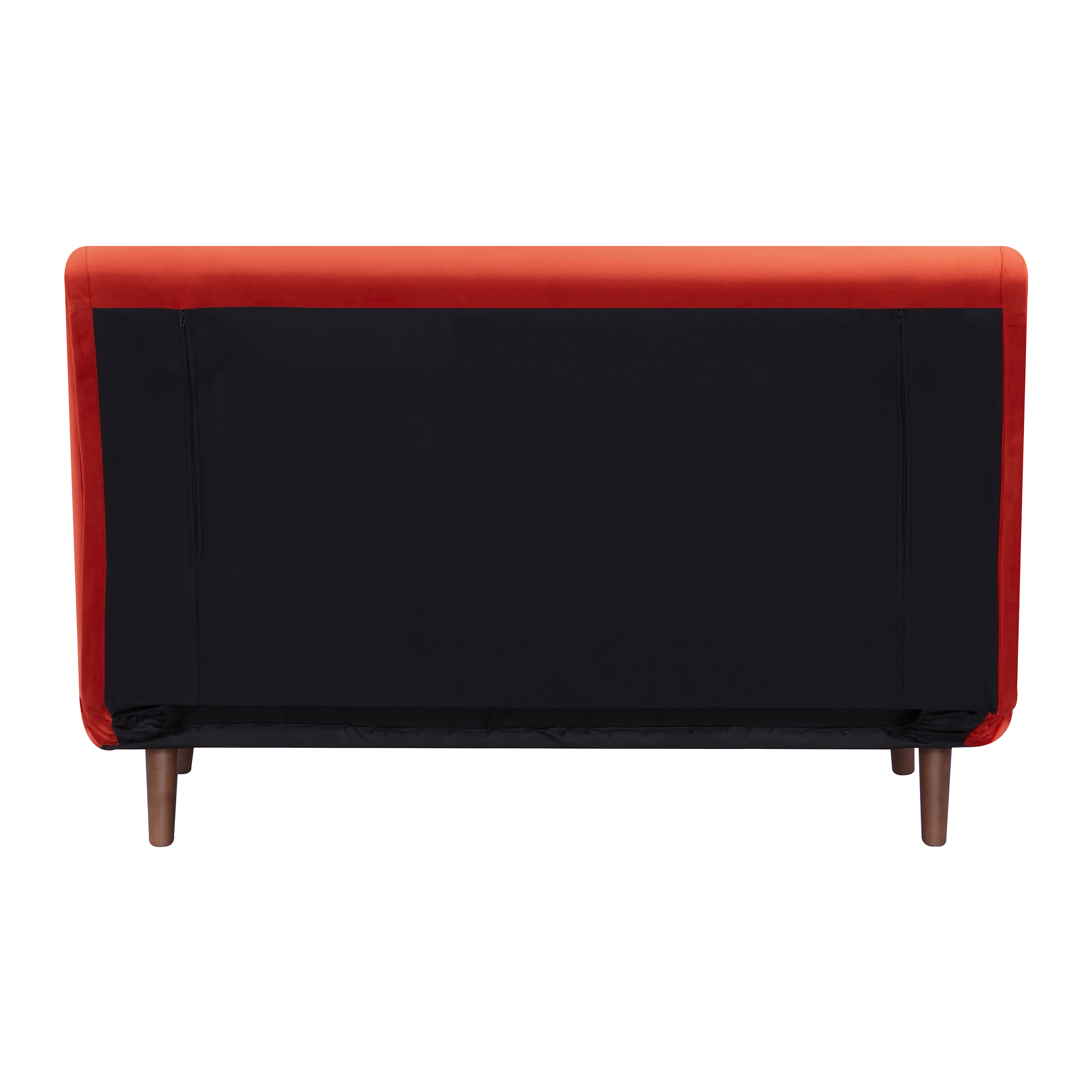 A&D Home Haru 48" Convertible Futon Chair, Velvet Red Orange