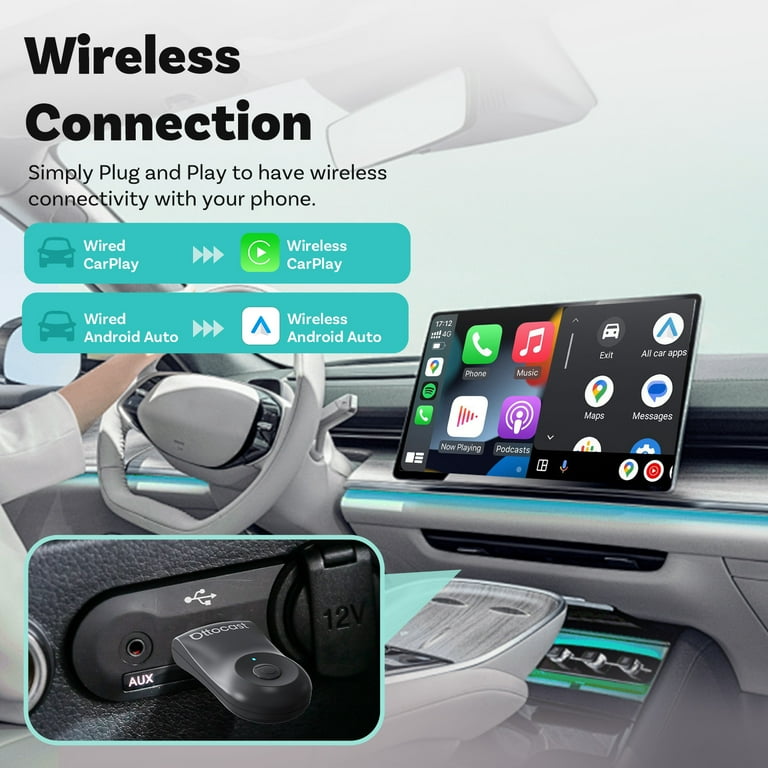 EXCLUSIVE PRICE)-2-in-1 Mini Wireless CarPlay/Android Auto