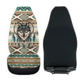 thumbnail image 5 of Pzuqiu Aztec Wolf Car Seat Cover Easy Installation Anti-Slip Car Seats Covers Front Seats Only Soft Comfortable Auto Interior Covers Full Coverage Universal Fit for Cars SUV, 5 of 7