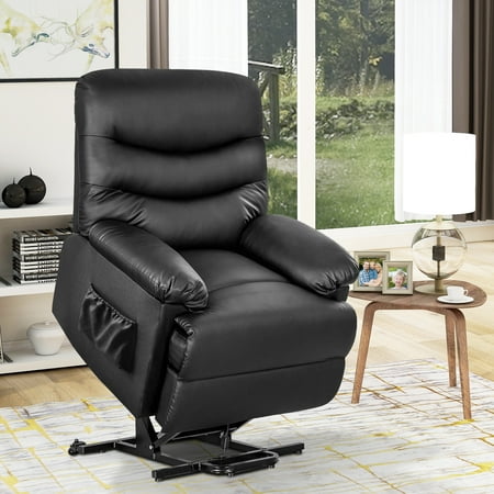 Merax Black PU Leather Power Recliner and Lift Chair Lifting
