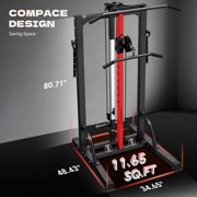 LNOW Multi-Station Home Gym 450LB Power Tower Cable Machine with Pull Up Bar Dip Station for Strength Training