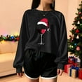 thumbnail image 5 of Turilly Women's Christmas Sweatshirts Short Shoulder Long Sleeve Print Pullover Hoodless Sweatshirt, 5 of 5