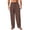 Brown, variant on Men's Casual Pants Summer Beach Pants Loose Fit with Elastic Waist Drawstring Wide Leg Barrel Pants Lightweight Summer Yoga Trousers Wine M