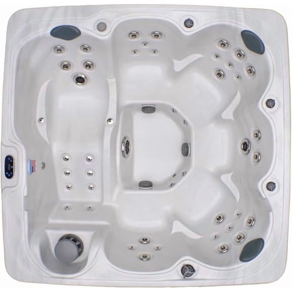 Home & Garden HG71 6-Person Hot Tub with 71 Therapy Jets and Digital Controls – Sterling or White Acrylic Interior and Mocha Exterior Cabinet - Ideal for Backyard Relaxation and Hydrotherapy
