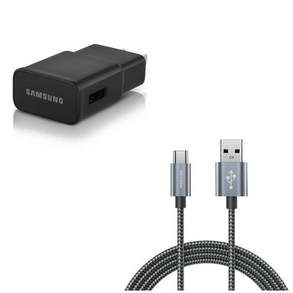 OEM Home Charger & 10ft USB Cable for Samsung Galaxy S22,Ultra,S21,Ultra,S20 Ultra,Plus,Fan Edition,FE 5G - Adaptive Fast USB   Type-C Charger Cord Combo