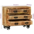 thumbnail image 4 of vidaXL Sideboard with 3 Drawers 80x30x65 cm Solid Rough Wood Mango, 4 of 5