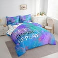 thumbnail image 3 of Castle Fairy Eat Sleep Cheet Team Twin Bedding Sets 7-Piece for Boys Girls,Abstract Gradient Ombre Bedding Comforter Set Microfiber,Girly Dreamy Dance Breathable Sheet Sets,Microfiber Bedroom Decor, 3 of 8