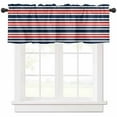 thumbnail image 2 of Stripe Window Valances for Kitchen, Red Navy Blue Contrast Abstract Rod Pocket Valances Windows Treatments Curtains for Living Room Bathroom Bedroom Decoration 54" x 18", 2 of 8